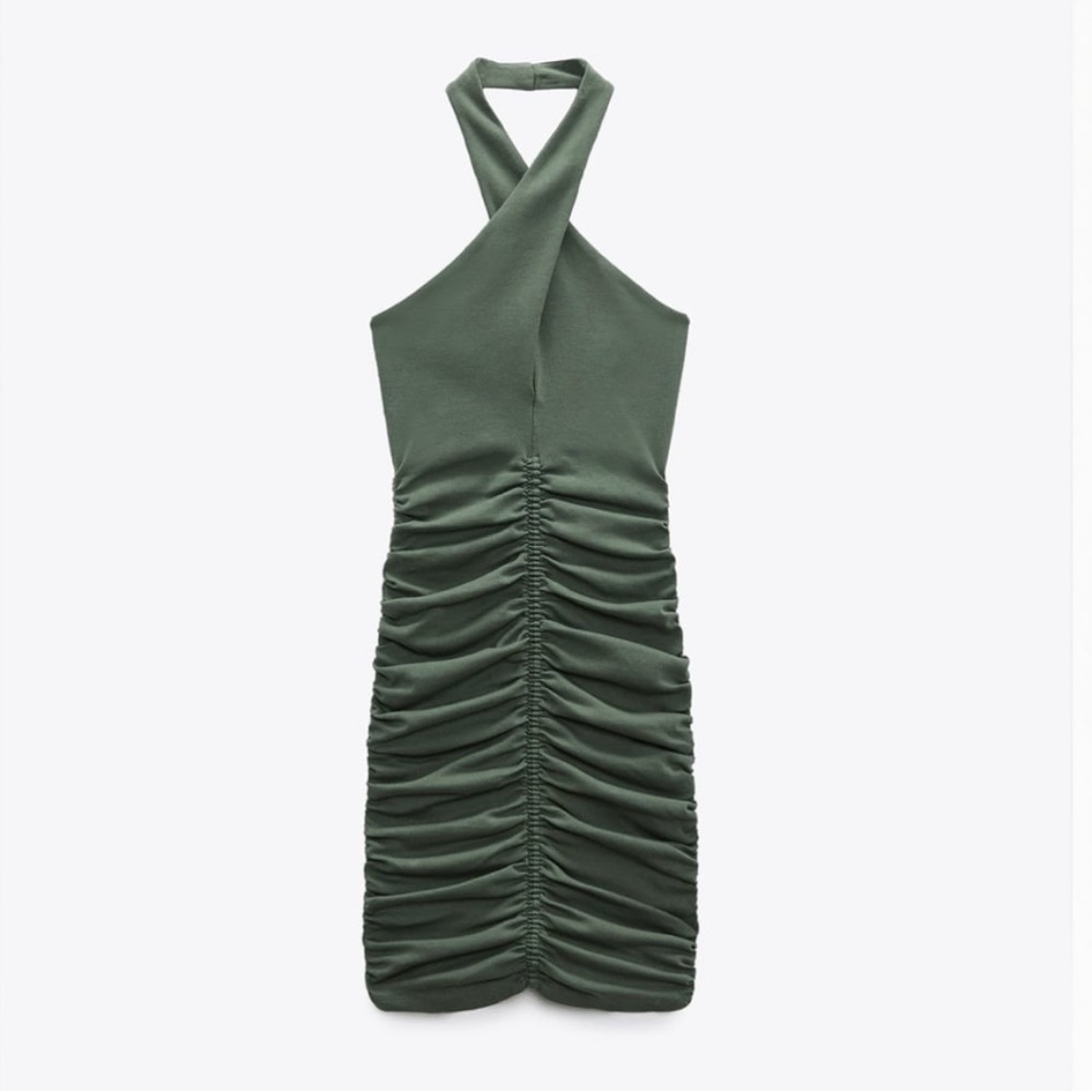 Zara ruched halter dress NWT